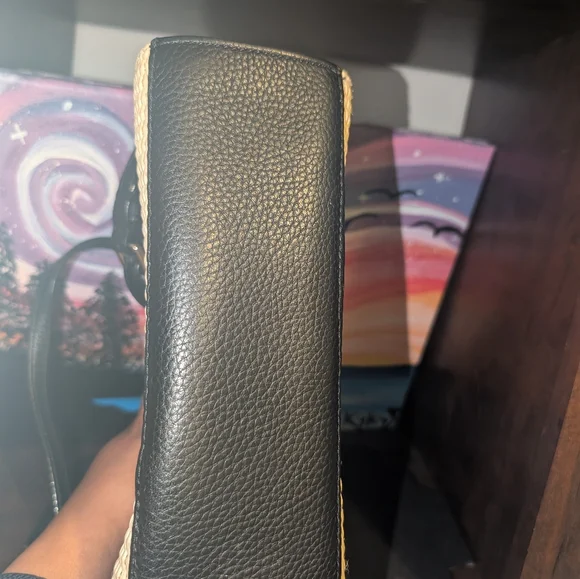 Kate Spade Black and Straw Crossbody Bag - Picture 3 of 5